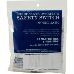 Little Giant® Auxiliary Condensate Overflow Safety Switch - 5A, 18"L Wire -HVAC Components Shop B215745 02