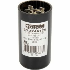 Rotom 324B, 324-388 MFD, 110/125V, Start Capacitor, Round