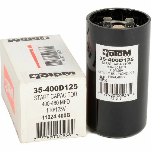Rotom 400B, 400-480MFD, 110/125V, Start Capacitor, Round 1 Rotom 400B, 400-480MFD, 110/125V, Start Capacitor, Round