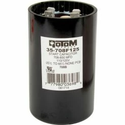 Rotom 708B, 708-850MFD, 110/125V, Start Capacitor, Round