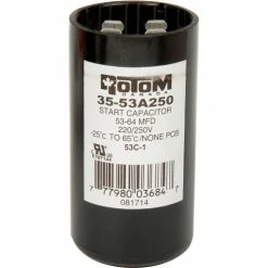 Rotom 53C-1, 53-64MFD, 220/250V, Start Capacitor, Round